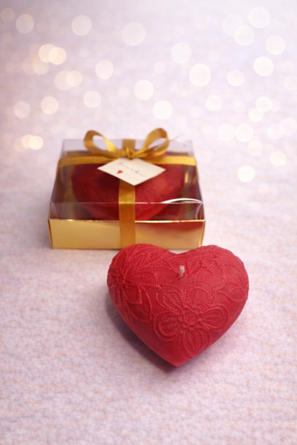 Desenli Kalp Dekoratif Mum