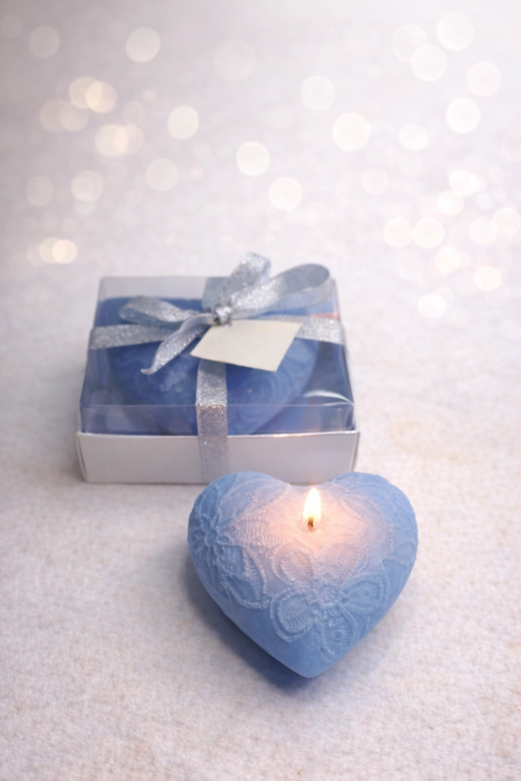 Desenli Kalp Dekoratif Mum