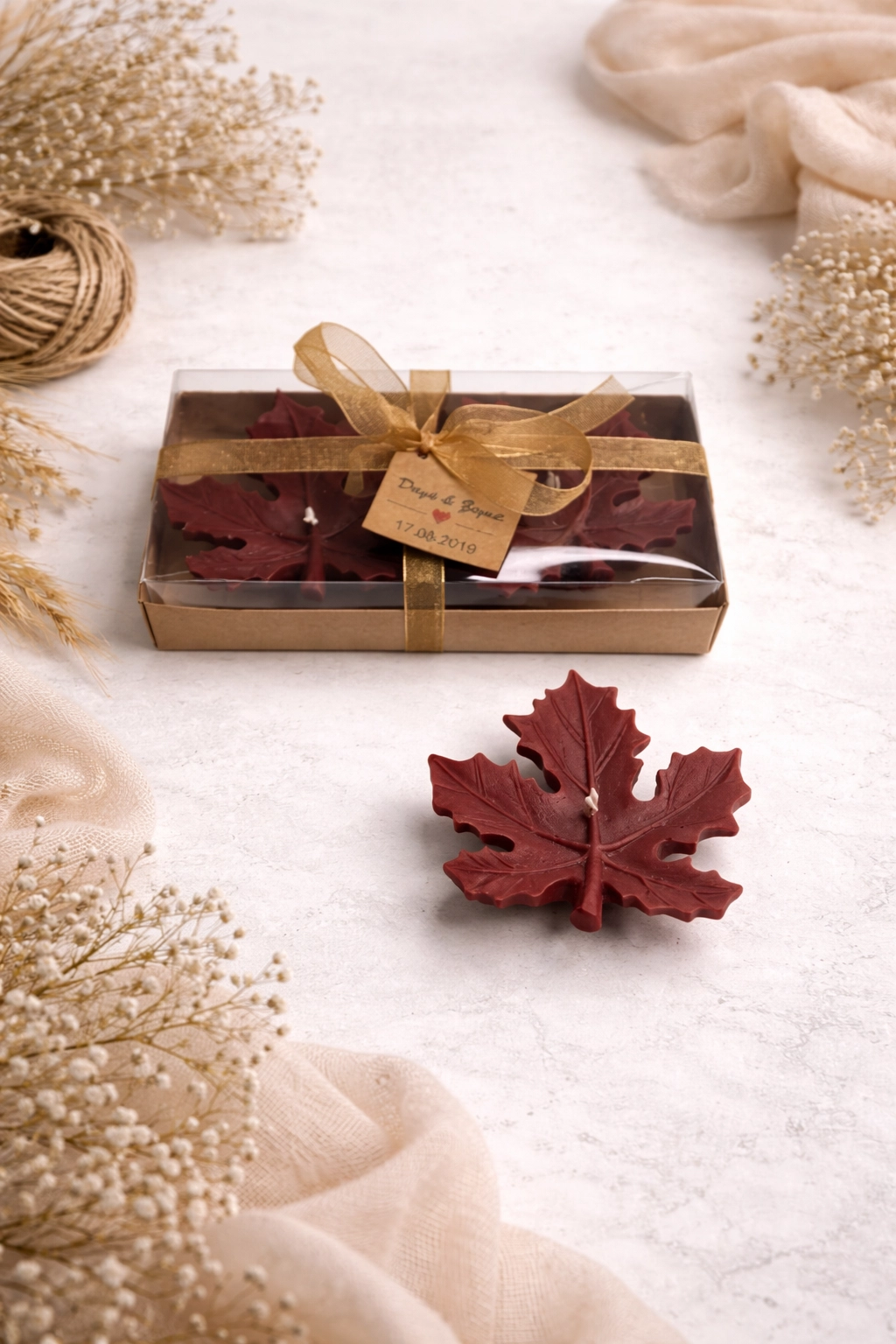 Yaprak Mum Model 1 İkili Set 