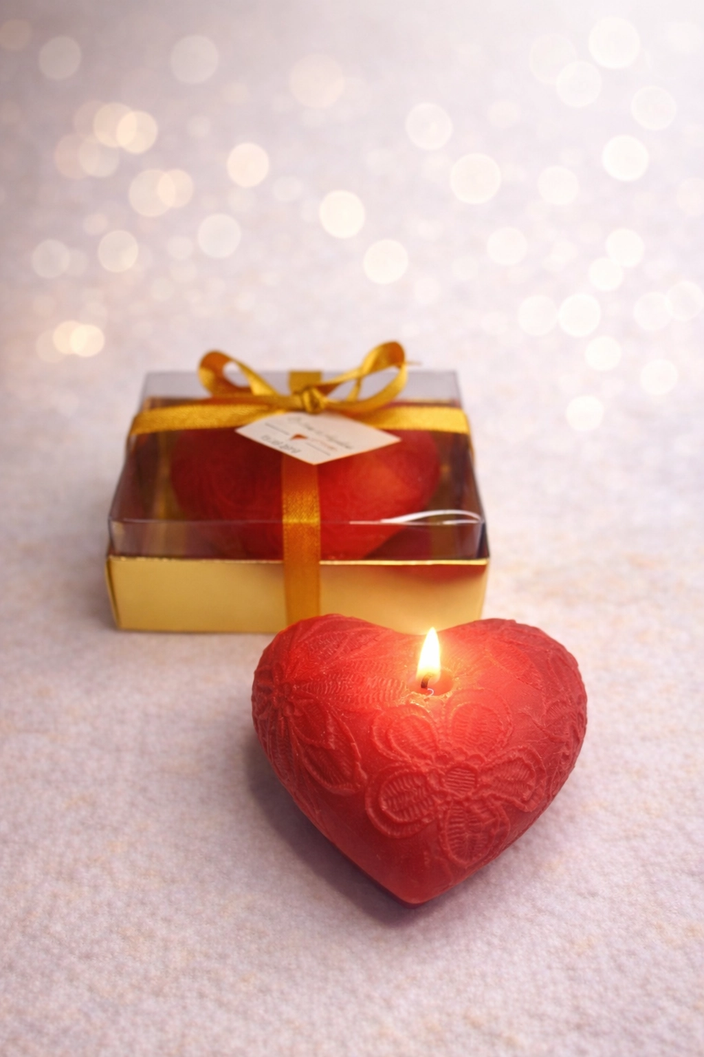 Desenli Kalp Dekoratif Mum