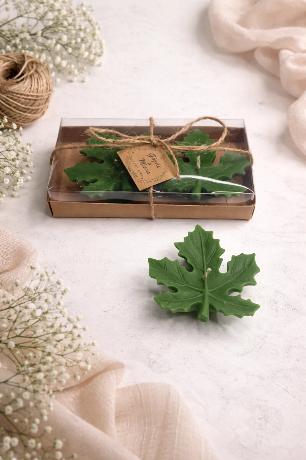 Yaprak Mum Model 1 İkili Set 