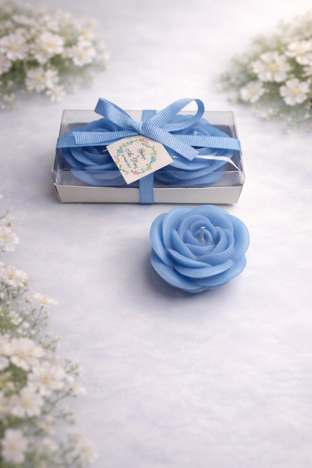 Gül Mum Model 2 İkili Set