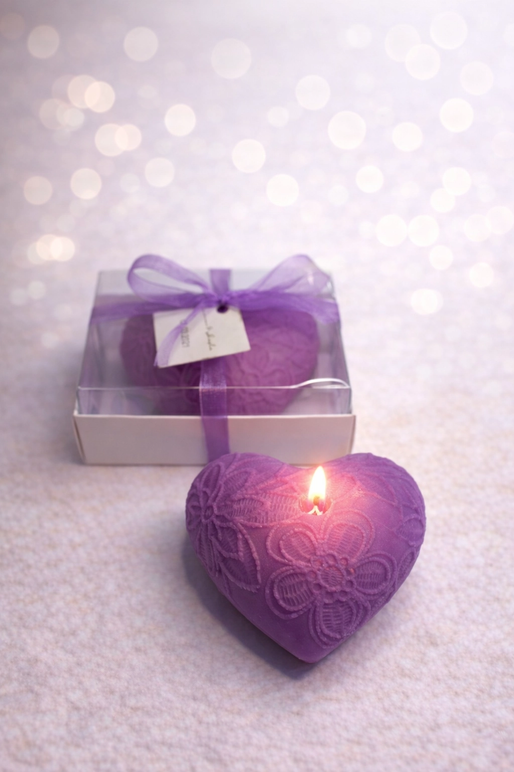 Desenli Kalp Dekoratif Mum