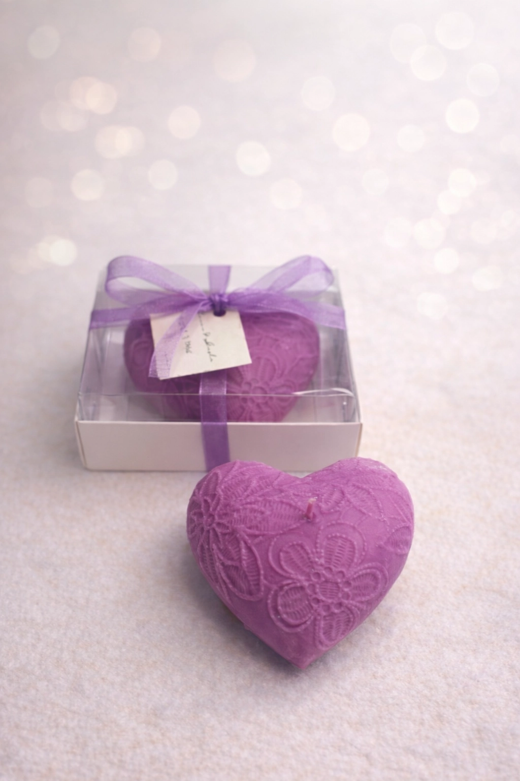 Desenli Kalp Dekoratif Mum