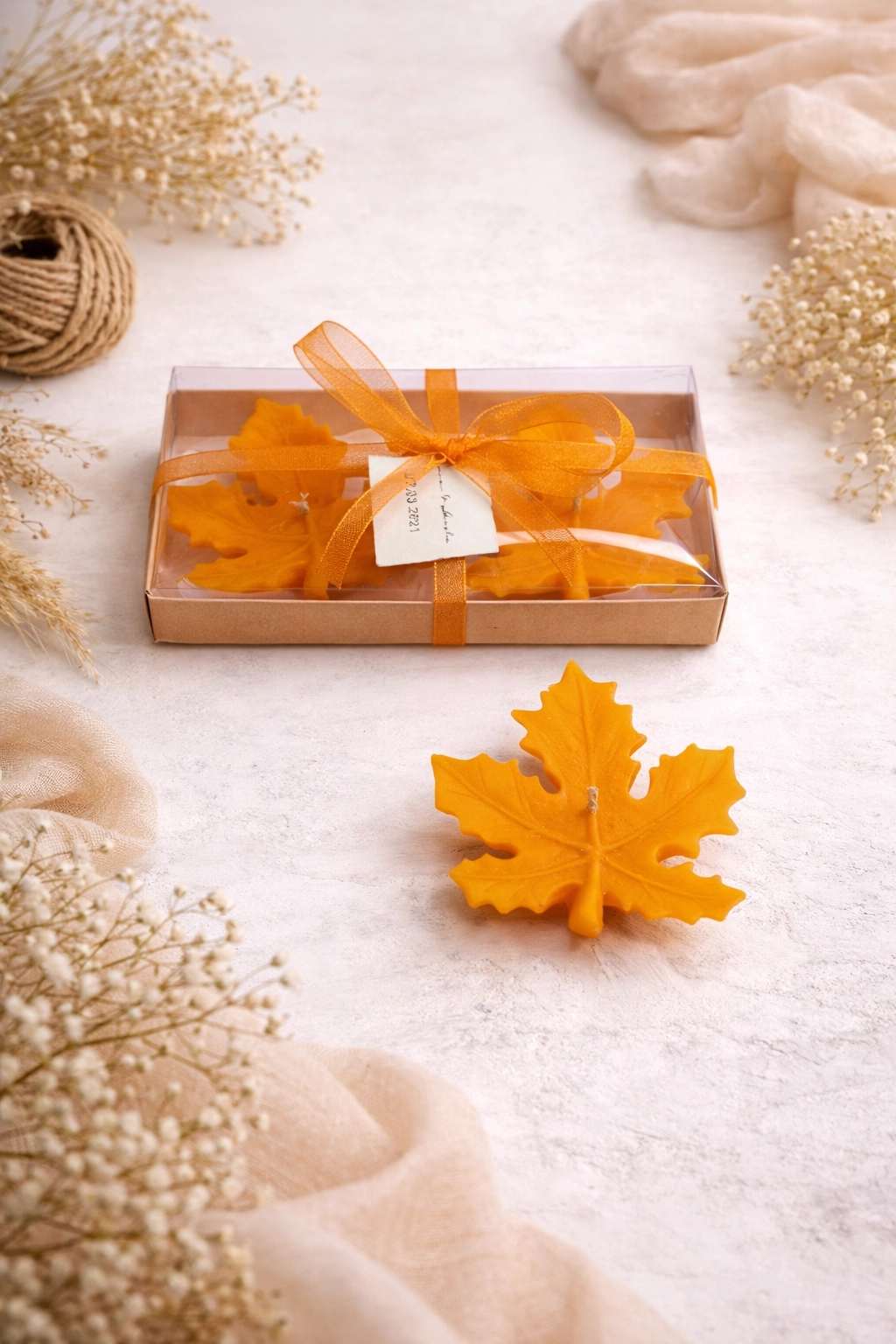 Yaprak Mum Model 1 İkili Set 