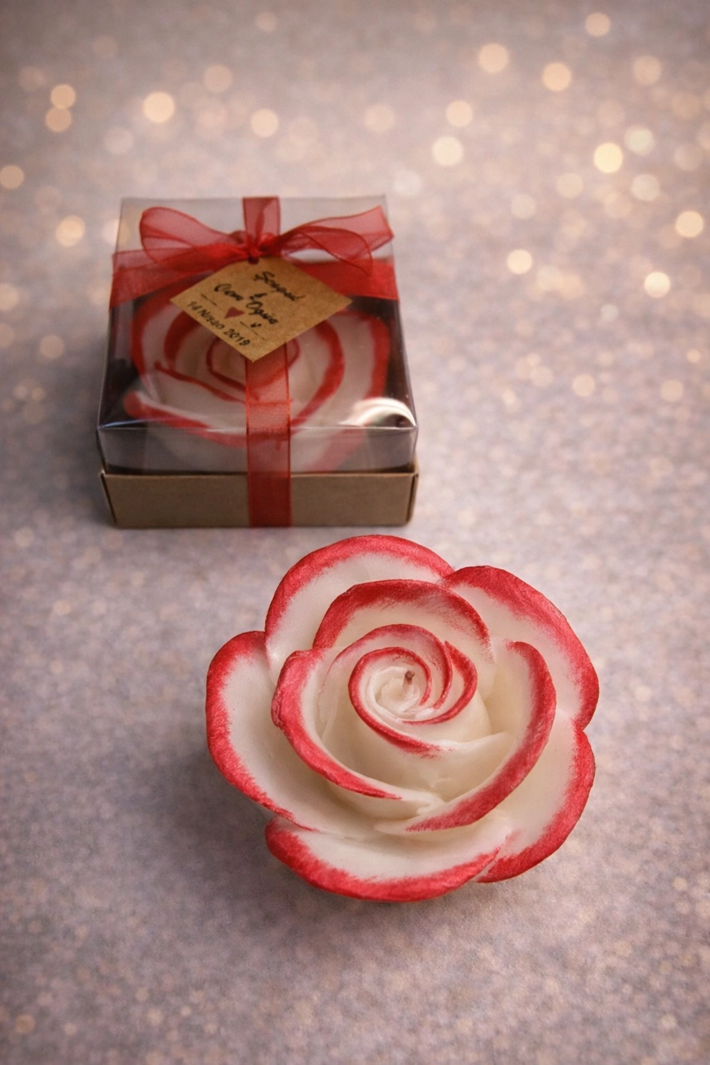 Gül Yaldız Boyalı Mum 