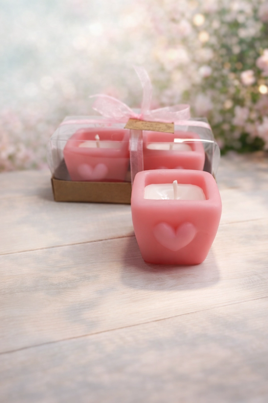 Kalpli Vazo Mum İkili Set 