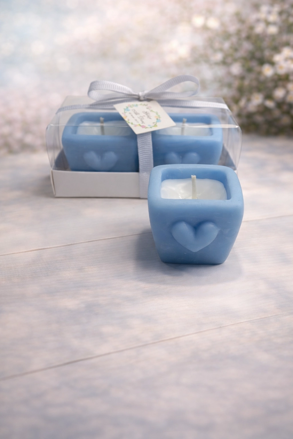 Kalpli Vazo Mum İkili Set 