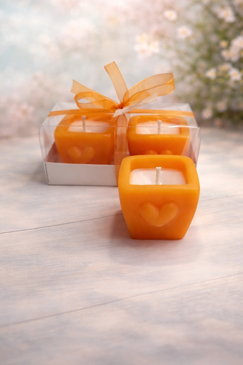 Kalpli Vazo Mum İkili Set 