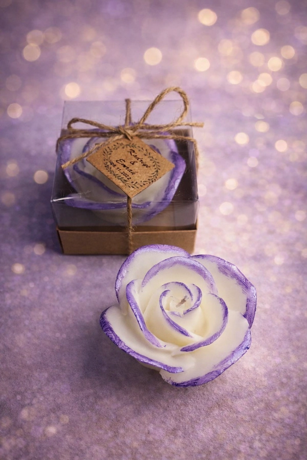 Gül Yaldız Boyalı Mum 