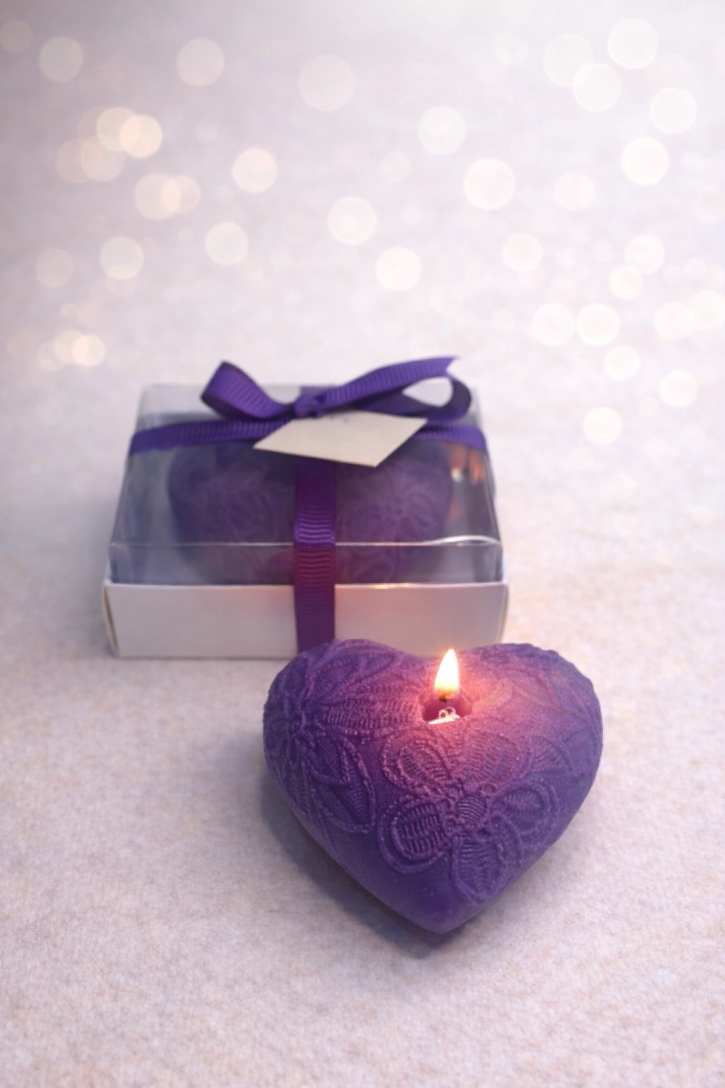 Desenli Kalp Dekoratif Mum