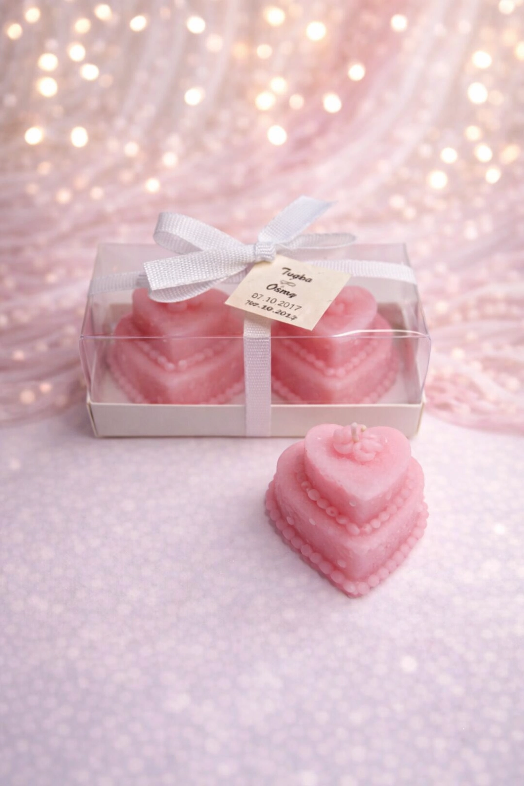 Düğün Mum Pastası İkili Set 