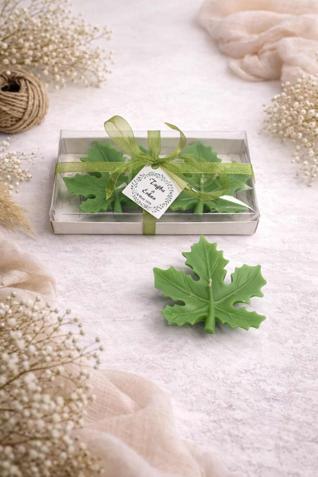 Yaprak Mum Model 1 İkili Set 