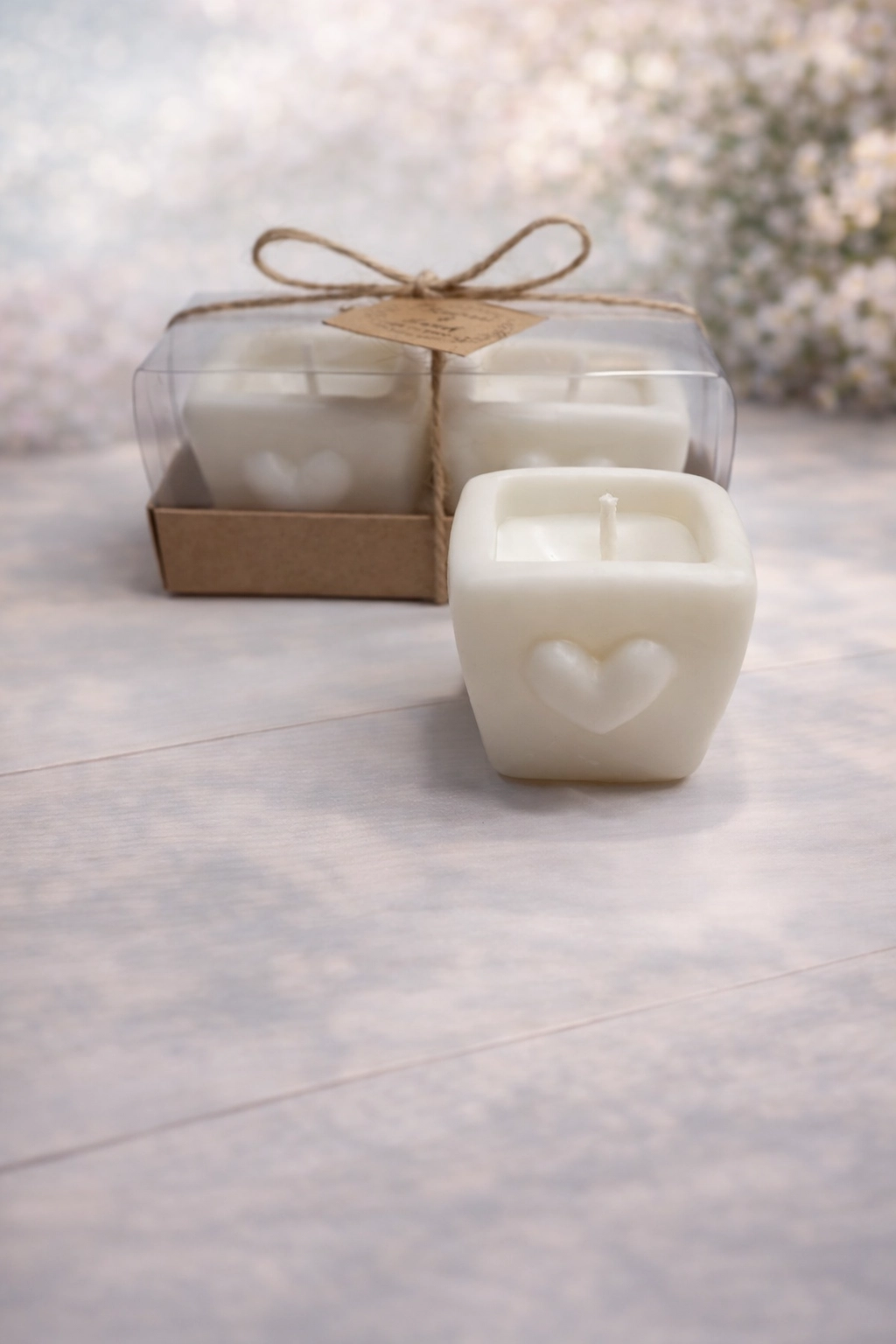 Kalpli Vazo Mum İkili Set 