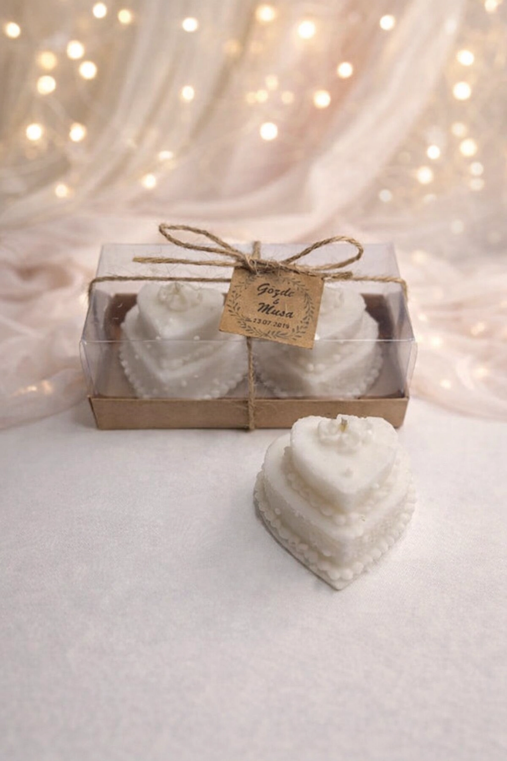 Düğün Mum Pastası İkili Set 