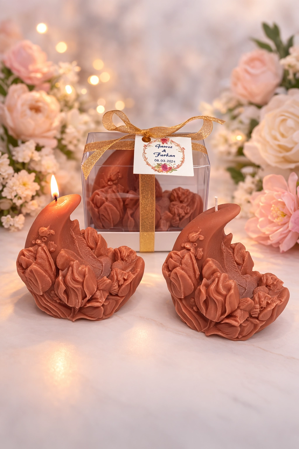 Lale Ay Işığı Mum