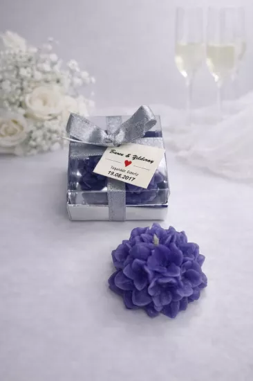 Ortanca Kına Mumu Model 1 | Nikah Kına Hediyesi