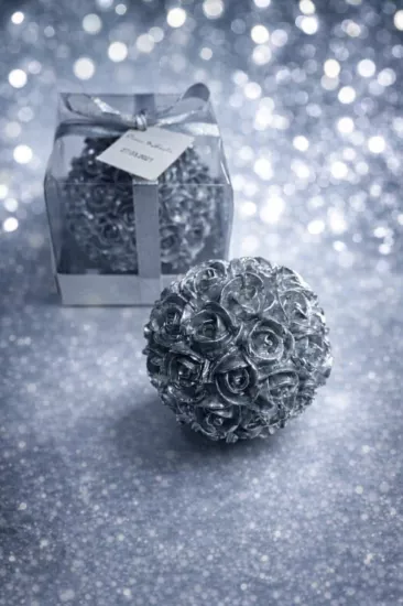 Büyük Top Gül Yaldız Nikah Şekeri Mum Nikah Şekeri