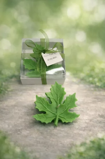 Yaprak Mum Model 2  | Şık ve Zarif Nikah Hatırası